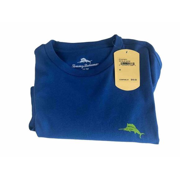 Tommy Bahama Men's Dark Blue Muse Support Your Local Bar Print Crew-Neck T-Shirt - Picture 3 of 7